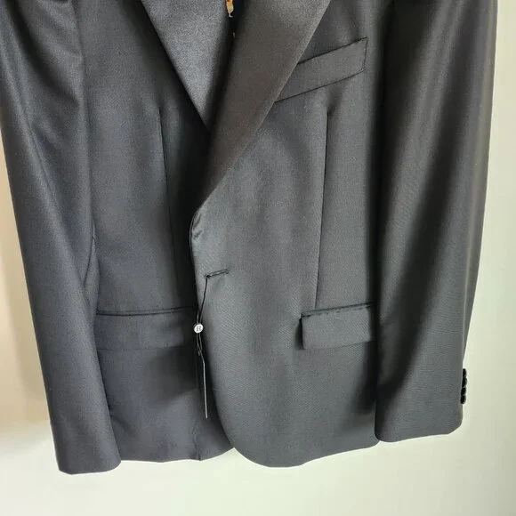 42R Tuxedo Jacket Black Jos A Bank Peak Lapel Reserve Italian Wool New 1 Button